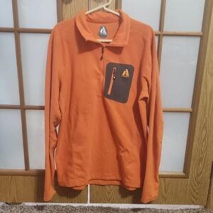 Eddie Bauer First Ascent Mens 1/4 Zip Orange Fleece Size Large Tall